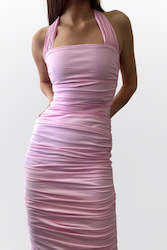 Long Dresses: ARIEL HALTER DRESS (BLUSH)