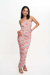 Long Dresses: CHERRY MESH TUBE DRESS