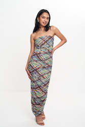 Long Dresses: BASIL MESH TUBE DRESS