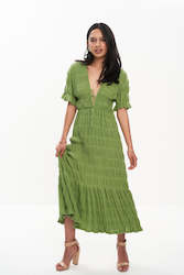 Long Dresses: MIRELLA V-NECK DRESS (MEADOW)