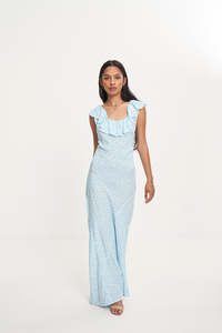 HAZEL RUFFLE DRESS (BLUE)