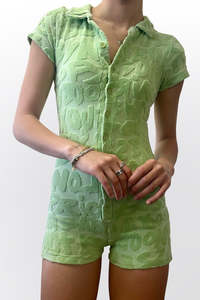 Sale Items: TOWELLING PLAYSUIT (PISTACHIO)