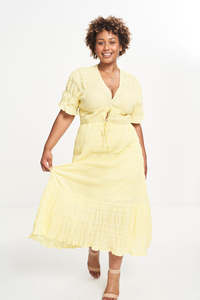 Size 18: MIRELLA V-NECK DRESS (LEMON)
