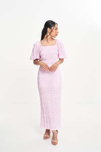 Pink: MIRELLA PUFF SLEEVE DRESS