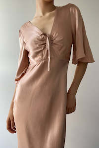 Shona Joy 1: FLUTTER SLEEVE BIAS SLIP (CHAMPAGNE)