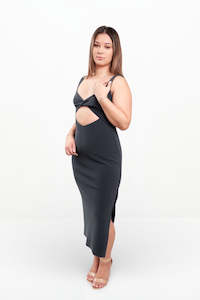 B B: JOELLE MIDI DRESS (FOREST)