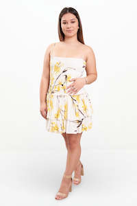 Size 6: MIMOSA SHIRRED MINI DRESS