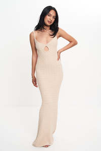 EFFIE KNIT KEY MAXI DRESS (SAND)