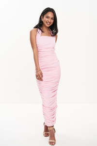 ARIEL HALTER DRESS (BLUSH)