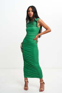 BOUNCE MESH TANK DRESS (GREEN)