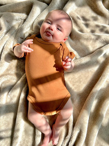 Ribbed Short Sleeve Body Suit - Organic Cotton (5 Colours) Three Sisters