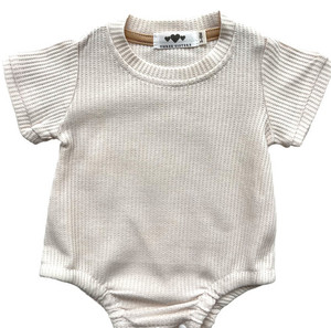 Waffle Romper (Beige) - Organic Cotton Three Sisters