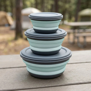 3pcs Silicone Camping Bowl with Lid