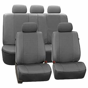 kogan: 34190: FH Group Full Set Faux Leather Car Seat Covers for Low Back Front Seat Covers, Airbag Compatible, Split Bench Rear Seat, Universal Fit for SUV, Sedan, Gray