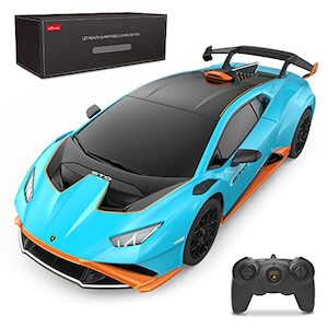 kogan: 45759: RASTAR by Lamborghini Huracan STO RC Car 1:24 Scale Remote Control Toy Car, R/C Model Vehicle for Kids Black RC - Blue