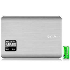 Kitchen: Etekcity Digital Kitchen Food Scale (Model EK 7017), 11 lb (5kg) Capacity, Stainless Steel, Batteries Included