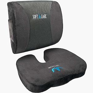 SOFTaCARE Dark Grey Seat Cushion [Set of 2] - Memory Foam Coccyx Orthopedic and &hellip;