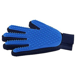 Pet: Pet Grooming Glove [1 Pack] - Blue - Right-Hand - Five-Finger Design - Removes Pet Hair Quickly and Easily - Suitable for Dogs & Cats with Long & Short Fur