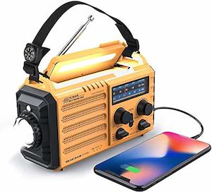 Raynic 5000mAh Solar & Hand Crank Emergency Weather Radio with AM/FM/SW/NOAA, 5W&hellip;