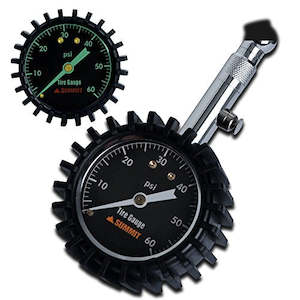 Summit Tools Tire Pressure Gauge with Glow Dial (0-60 PSI, Hold Valve, Pressure &hellip;