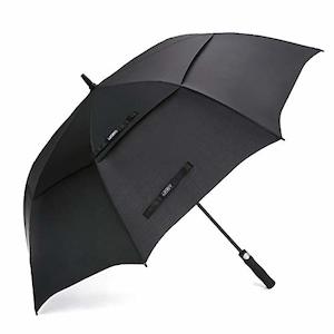 Sports And Outdoors: G4Free 54" Automatic Open Windproof Extra Large Golf Umbrella with Double Canopy and Waterproof Stick, White
