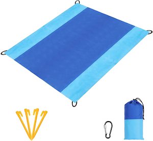 Sports And Outdoors: Beach Blanket Sandproof 80" x 82" (4-7 Adults Suitable), Waterproof & Lightweight Picnic Mat for Travel, Camping, Hiking