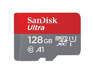 Electronic Accessories: SanDisk 128GB Ultra UHS-I Memory Card with Adapter (C10, U1, A1, Full HD) - 100MB/s Transfer Speeds - SDSQUAR-128G-GN6MA