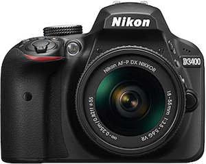 Camera Photo: Nikon D3400 DSLR Camera with AF-P DX NIKKOR 18-55mm f/3.5-5.6G VR Lens (Black)