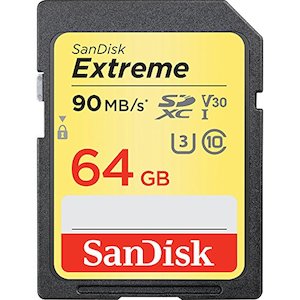 SanDisk 64GB Extreme SDXC UHS-I Memory Card (SDSDXVE-064G-GNCIN), 90MB/s Read Sp&hellip;