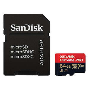 SanDisk Extreme PRO 64GB UHS-3 V30 Class 10 microSDXC Memory Card & SD Adapter (&hellip;