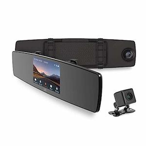 Vehicle Electronics: YI Mirror Dash Cam Dual Dashboard Camera Recorder (with Touch Screen, Mobile App, HD Camera, G-Sensor, Reverse Monitor, Loop Recording)