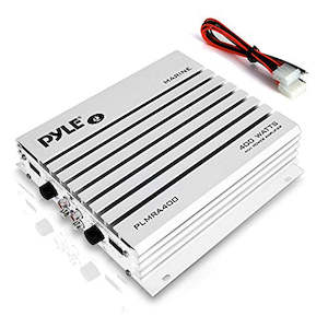 Pyle PLMRA400 Elite Series 400W 4-Channel Marine Amplifier (Black) with Waterpro&hellip;