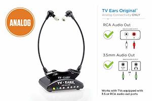 Earbud Headphones: TV Ears Original Wireless Headset System - Voice Clarifying Hearing Aid Device for Analog TVs (11641). Doctor Recommended.