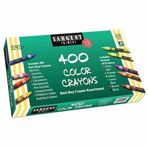 Arts Crafts: Sargent Art 400-Count 3-5/8" Crayon Class Pack (55-3220), Best-Buy Assortment