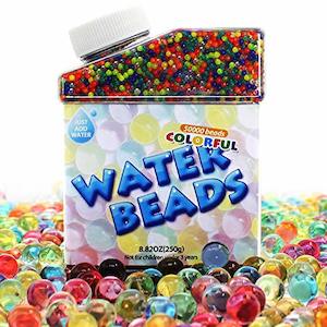 Arts Crafts: UMIKU 50000 Rainbow Water Beads (Soft Growing Balls) for Kids Sensory Toys & Home Décor