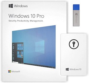 Computer Office: Windows 10 Professional (1 PC, English, USB) 32 & 64 bit - Original USB