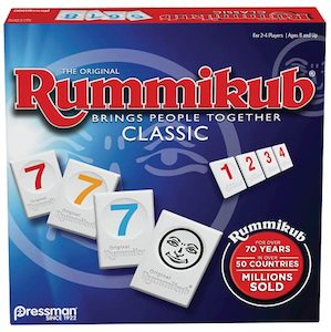 Games Accessories: Rummikub by Pressman Classic Edition (Blue) - Original Rummy Tile Game