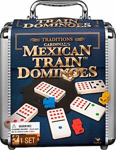 Games Accessories: Mexican Train Dominoes Board Game for Ages 8+ (with Aluminum Carry Case)