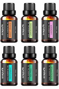 Bath Bathing Accessories: OnePure 6x10ml Essential Oils Set for Diffusers, Humidifiers, Massage & Aromatherapy (Lavender, Tea Tree, Eucalyptus, Lemongrass, Orange, Peppermint)