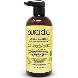 Hair Care: PURA D'OR Gold Label Biotin Anti-Thinning Shampoo (16oz) with Argan Oil, Nettle Extract, Saw Palmetto, Red Seaweed, 17+ DHT Herbal Actives, No Sulfates, Natural Preservatives for Men & Women