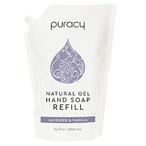 Foot Hand Nail Care: Puracy Natural Liquid Hand Soap Refill (64 fl oz) - Lavender & Vanilla Scent, Sulfate-Free, Hydrating Gel Hand Soap with Plant-Derived Ingredients, Gentle Hand Wash, Cruelty-Free