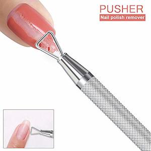 PrettyDiva Stainless Steel Triangle Cuticle Pusher (Remove Gel Polish, Cuticle R&hellip;