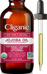 Skin Care: Cliganic USDA Organic Jojoba Oil (4oz Large) | 100% Pure, Cold-Pressed, Unrefined, Hexane-Free for Hair & Face | Base Carrier Oil | 90-Day Warranty