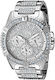 GUESS Stainless Steel Crystal Embellished Bracelet Watch with Day, Date + 24 Hou&hellip;