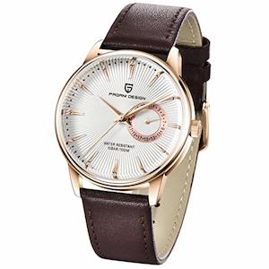 Watches: Pagani Design Mens Watches Casual Leather Quartz Wrist Watch for Men Waterproof Business Dress Unique Watches Japanese MovementBrown 1654