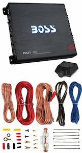 Mono Amplifiers: BOSS R6002 1200W 2-Channel Car Audio Amplifier with Remote and 8 Gauge Amp Kit Install Kit (Included)
