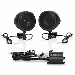 Component Speakers: BOSS Audio Systems MCBK420B Motorcycle Bluetooth Speaker System with Class D Compact Amplifier, 3" Weatherproof Speakers, Volume Control (for ATVs/Motorcycles and 12V Vehicles)