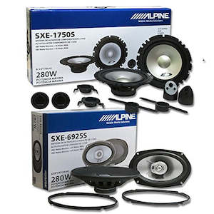 Component Speakers: Alpine 6.5" 2-Way Car Audio Component System with SXE-6925S 6x9 2-Way Coaxial Speakers (Pair)