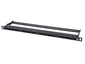 Monoprice Half-U UTP Cat6 Patch Panel, 24 Ports, Dual IDC, 19" (SpaceSaver)