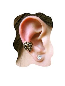 Earrings: Bronze Octopus Tentacle Ear Cuff Earring (Steampunk Jewelry)